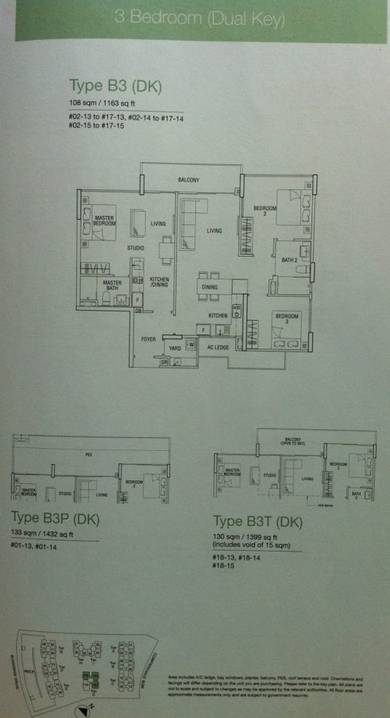 Esparina Floor Plan 3 Bedroom Dual Key Type B3 (DK)