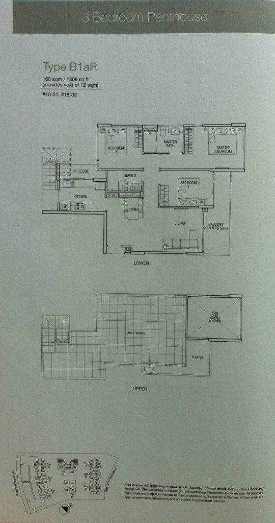 Esparina Floor Plan 3 Bedroom Penthouse Type B1aR
