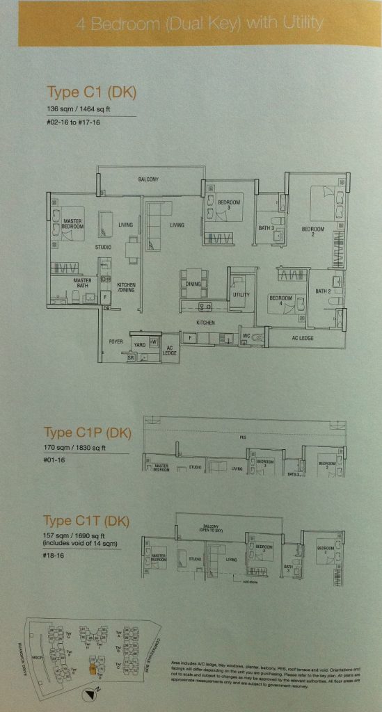 Esparina Floor Plan 4 Bedroom Dual Key Type C1 (DK)