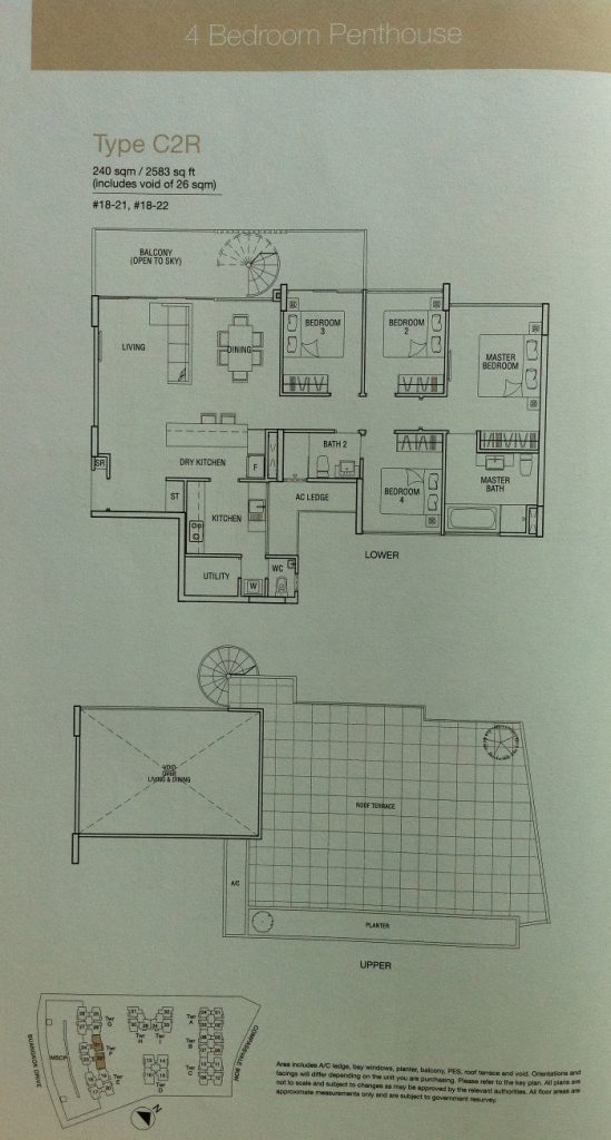 Esparina Floor Plan 4 Bedroom Penthouse Type C2R